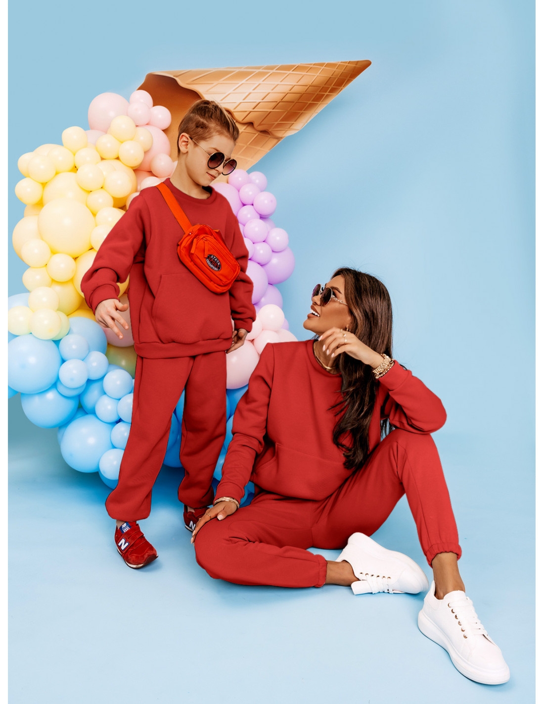 Dres dziecięcy bluza i spodnie PUMBA - czerwony