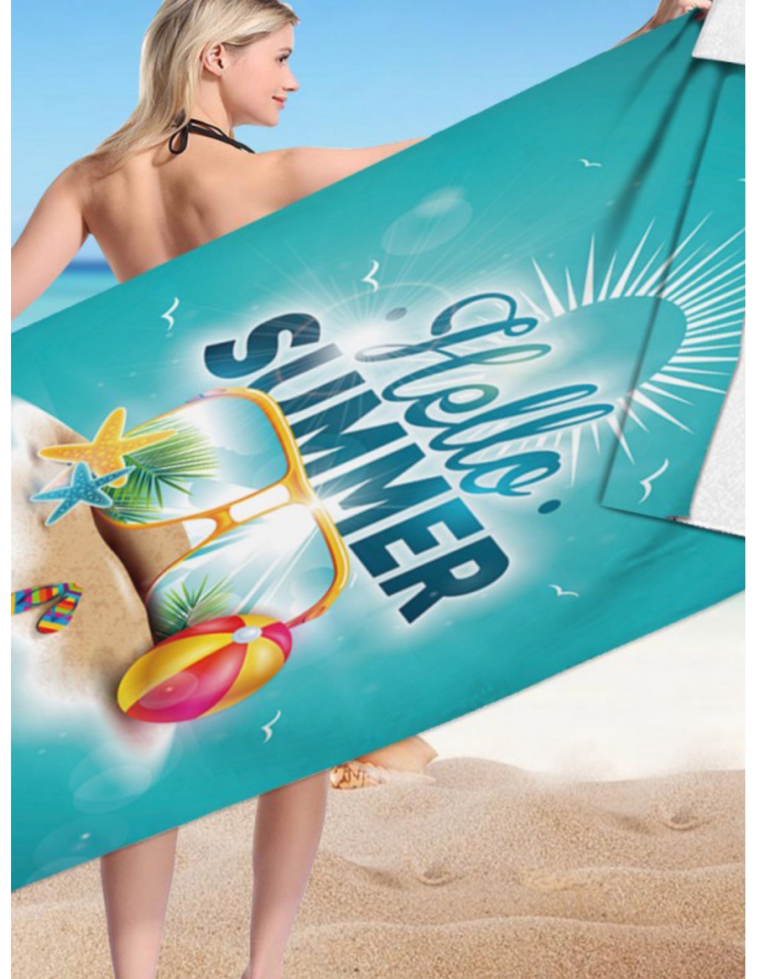 Stylowy plażowy ręcznik z napisem - wzór 3