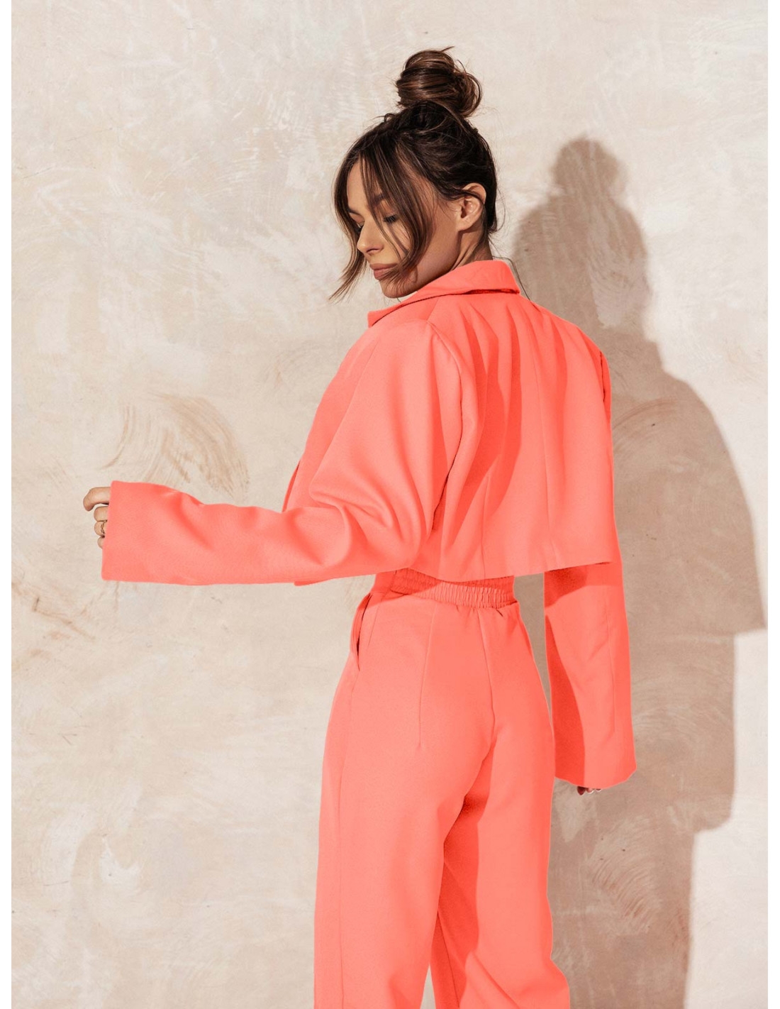 Garnitur z szerokimi spodniami HAJAM - brzoskwiniowy