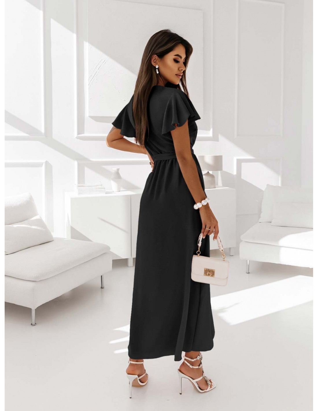 Elegancka sukienka maxi CAROLINE - czarna