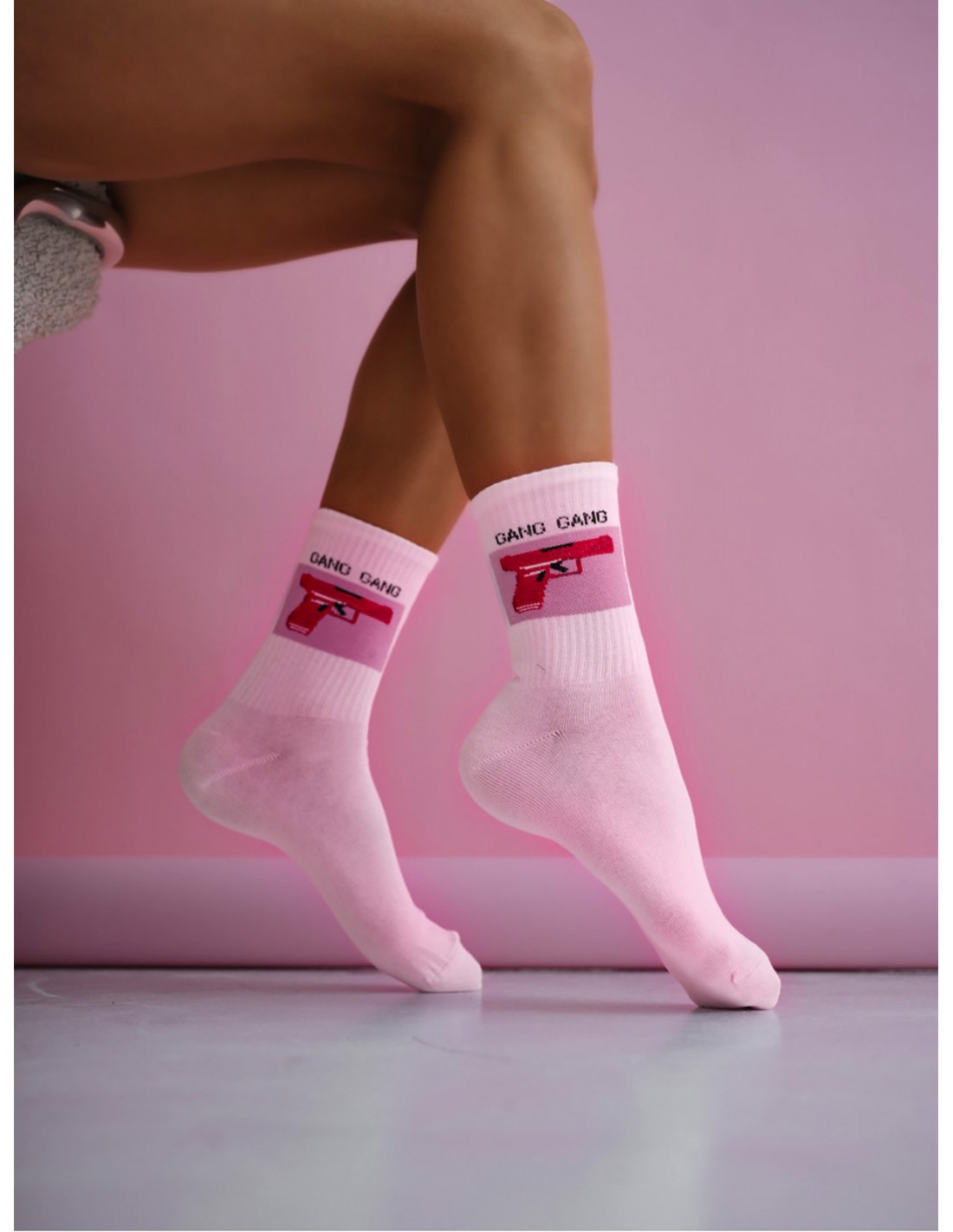 Skarpetki damskie GANG GANG - pudrowy róż