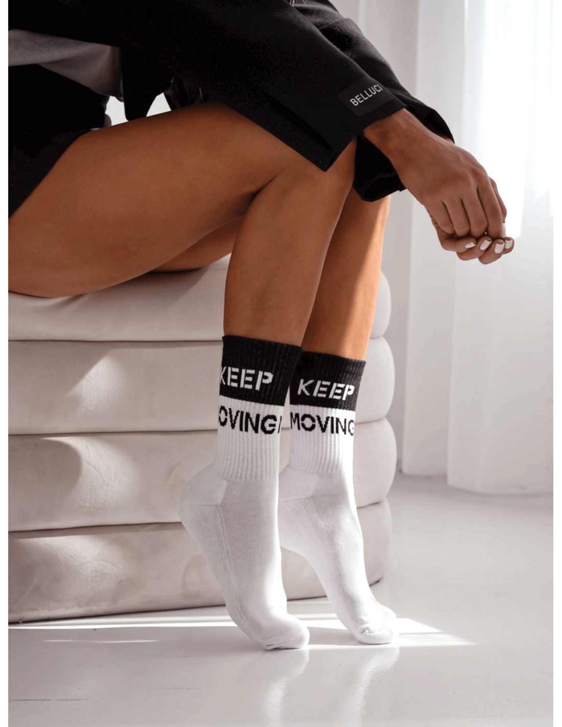 Skarpetki damskie półfrotte KEEP MOVING - białe