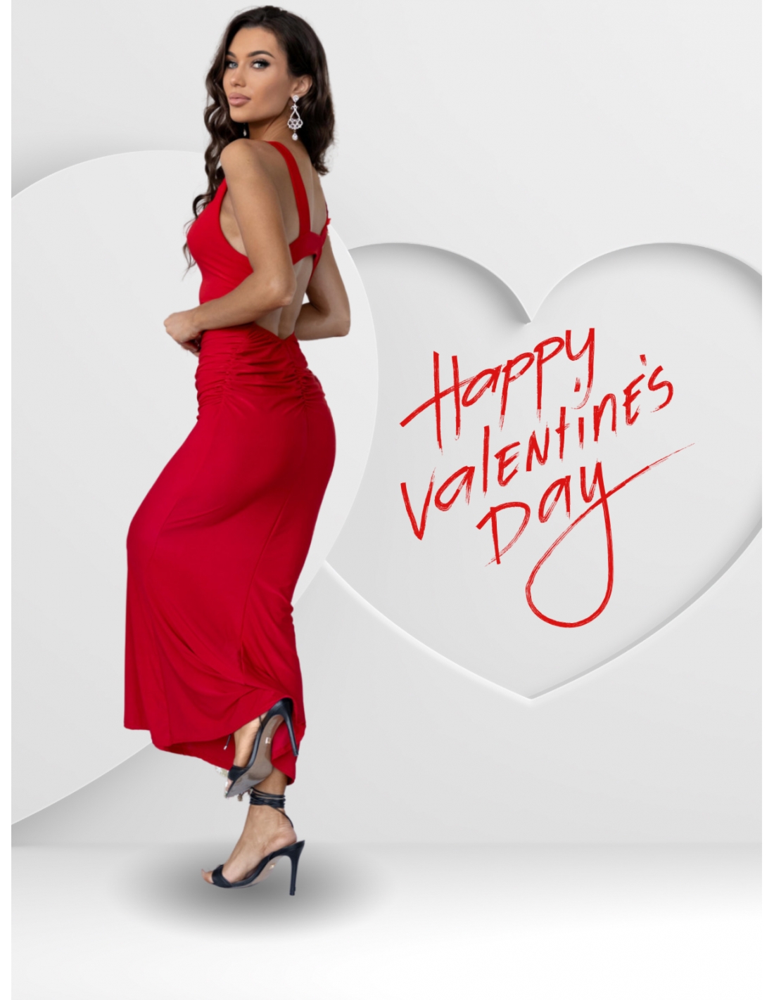 Sukienka maxi z odsłoniętymi plecami ELARA - czerwona