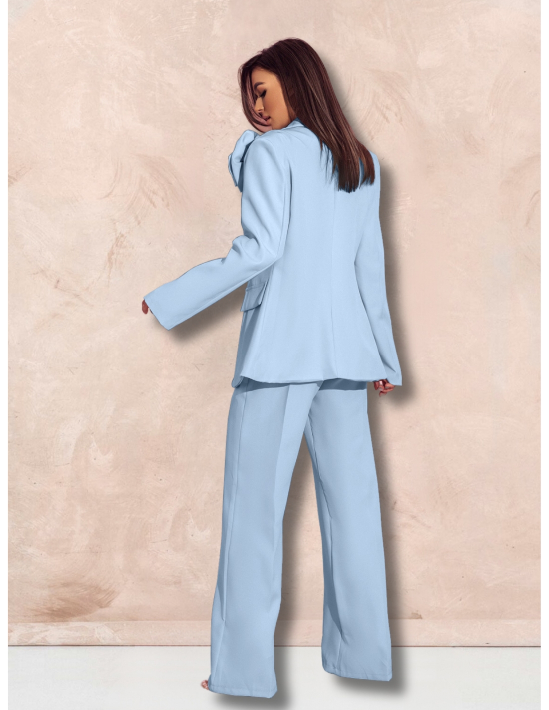 Garnitur z szerokimi spodniami ENOJA - błękitny