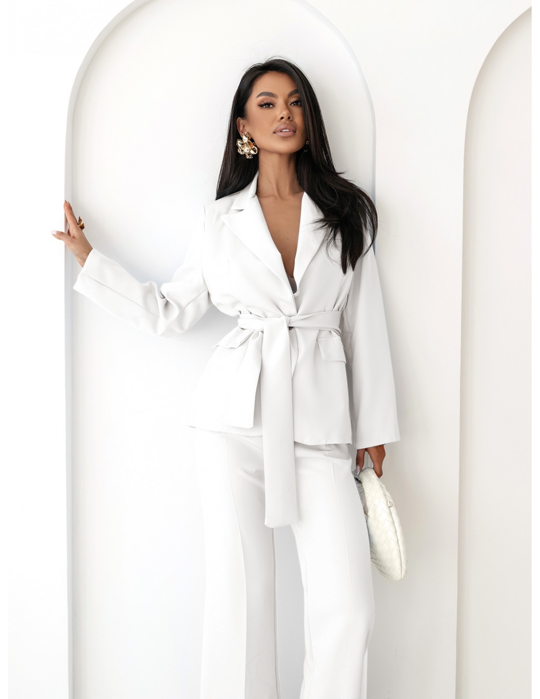 Garnitur marynarka i proste spodnie SENAY - biały