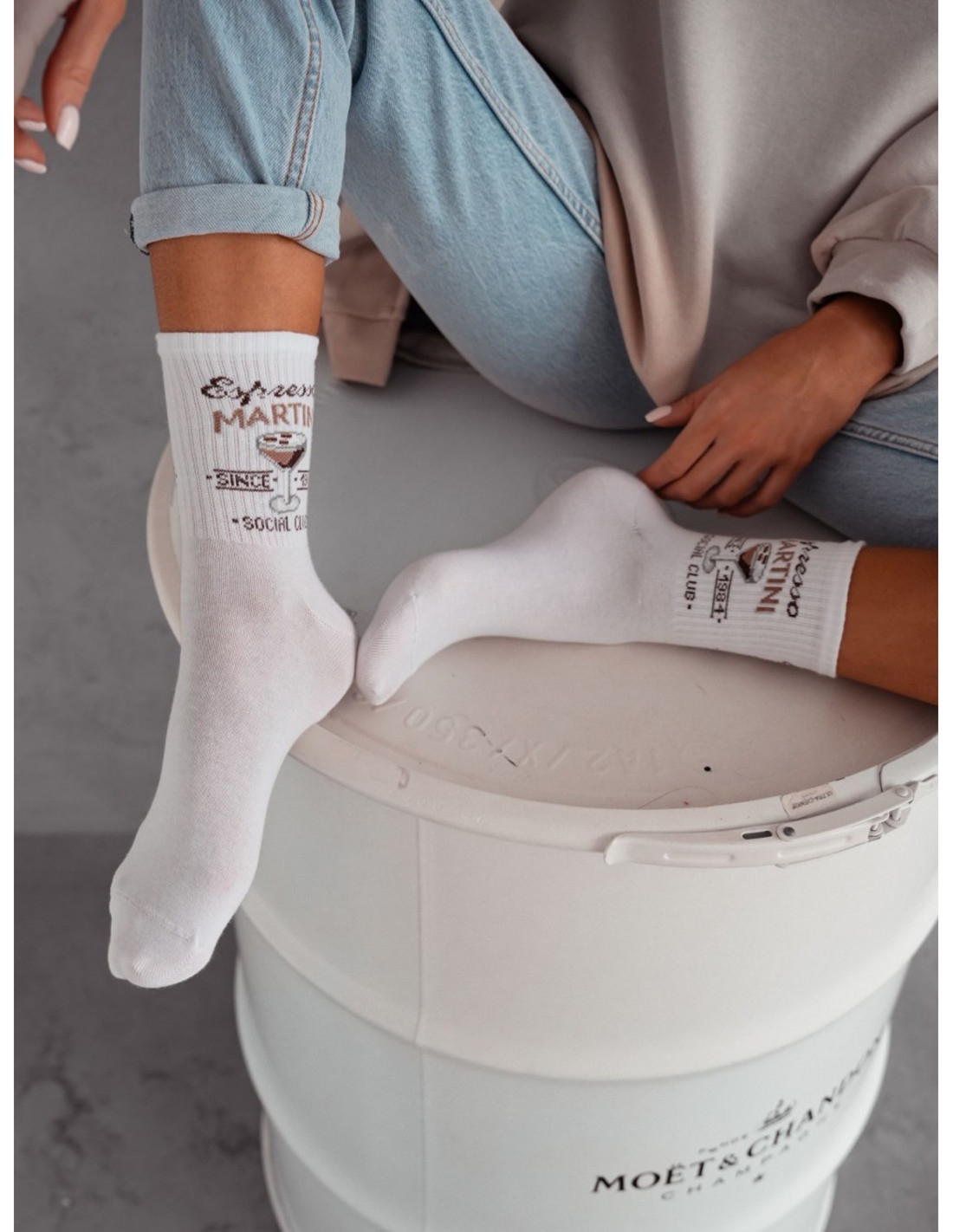 Skarpetki damskie ESPRESSO MARTINI - białe