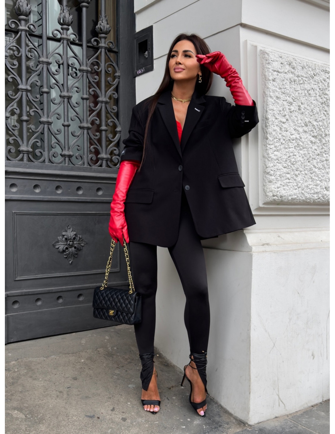 Stylowa marynarka oversize ZIRELLE - czarna