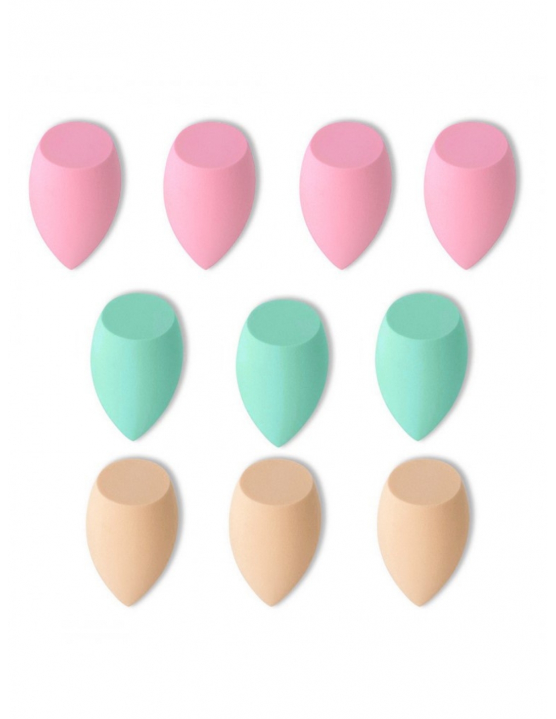 Zestaw 10 gąbeczek do makijażu PASTEL MINT - wzór 1