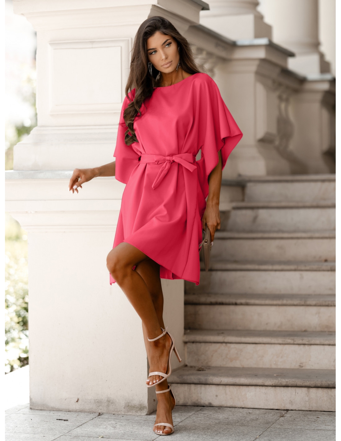 Kobieca sukienka nietoperz CANDICE - fuksja