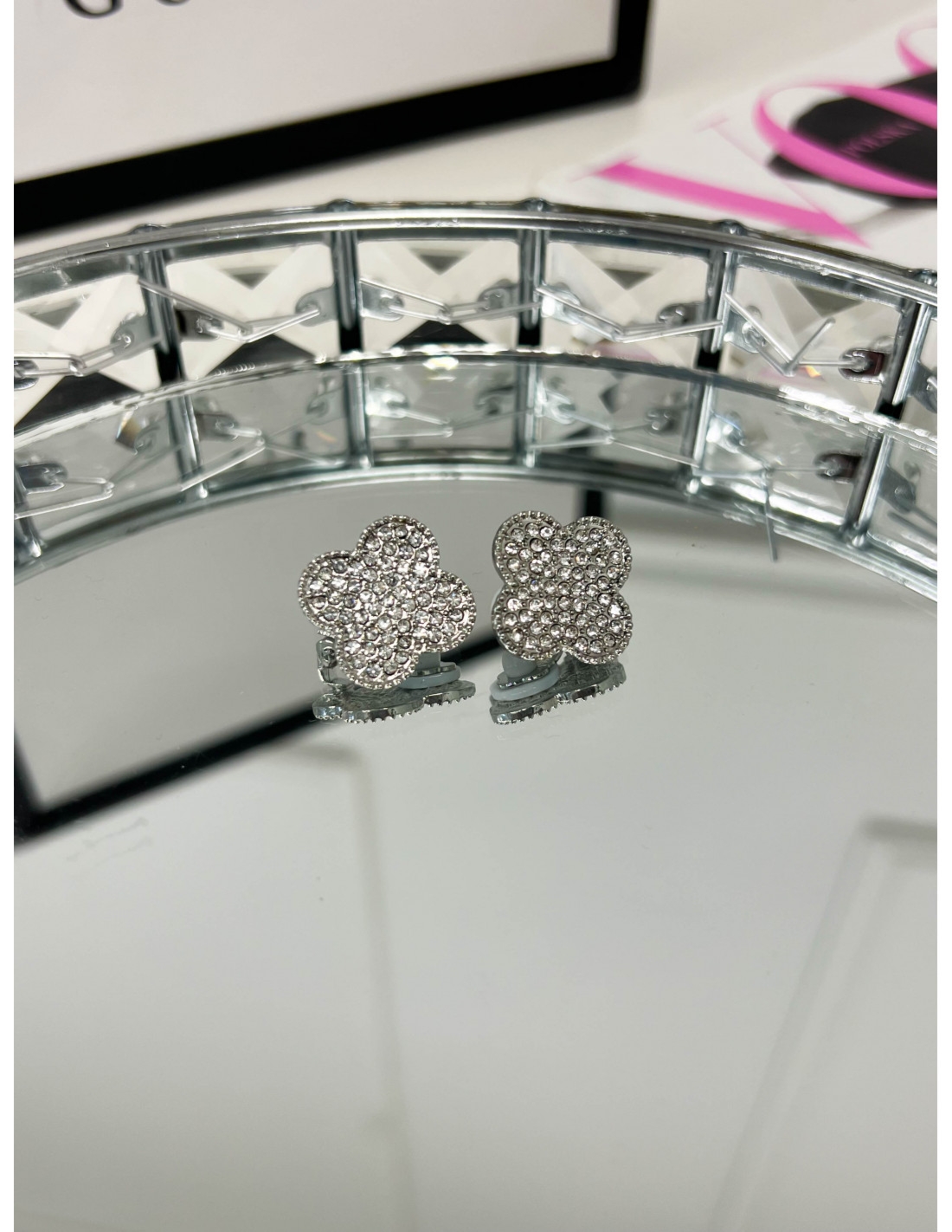 Delikatne kolczyki z klipsem- srebrne