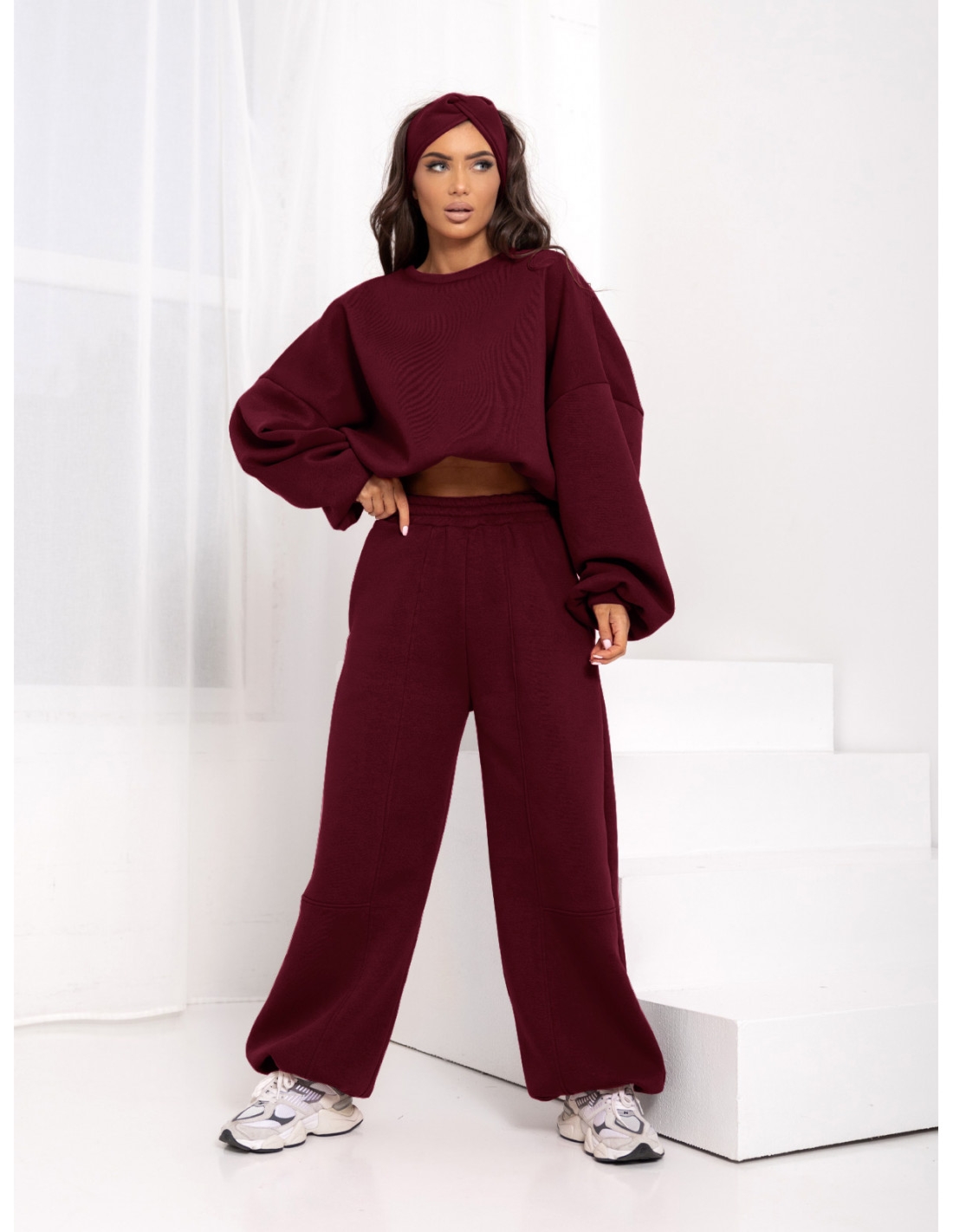 Komplet dresowy bluza + spodnie NIRVANI - bordowy