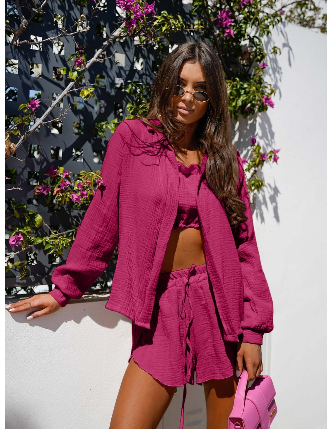 Muślinowy komplet 3w1 MERABI - różowy