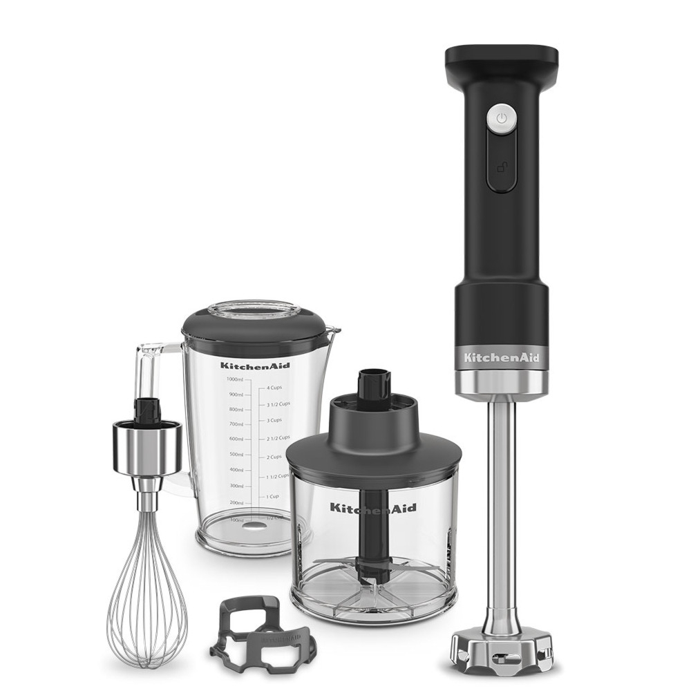 Blender ręczny z akcesoriami na akumulator KitchenAid Go + akumulator (5KHBRV75BM) — OFICJALNY SKLEP KitchenAid