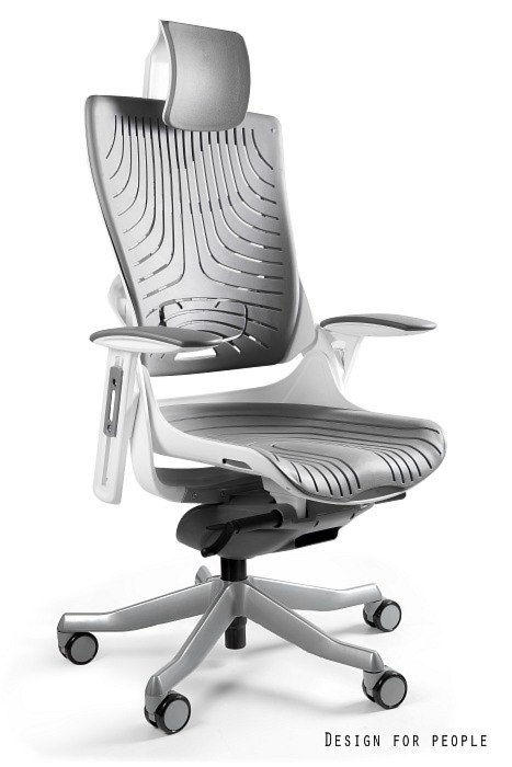 UNIQUE Fotel biurowy Wau 2 biały elastomer szary (W-709-W-TPE8) — OFICJALNY SKLEP Unique