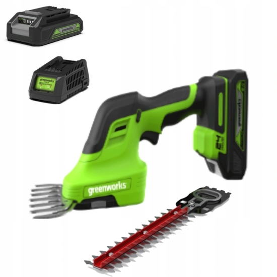 Greenworks Akumulatorowe Nożyce do przycinania trawy i żywopłotów 24V Akumulator + Ładowarka  (G24SHTK2) Greenworks tools