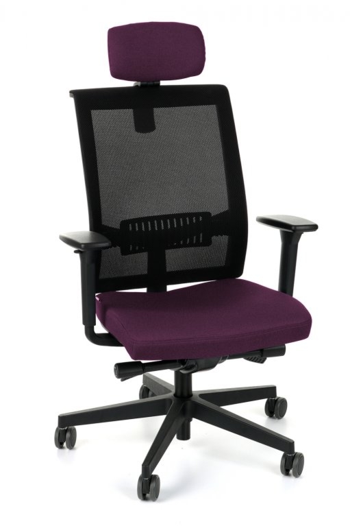 Fotel biurowy Grospol Level BS HD BLACK tkanina Hygge – 8 kolorów — OFICJALNY SKLEP Grospol