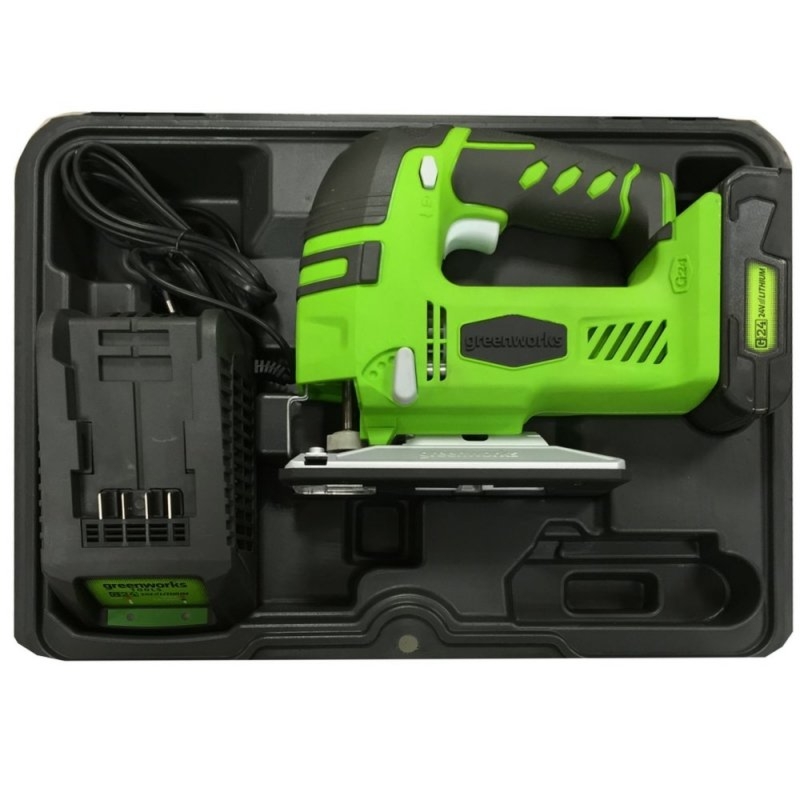 Greenworks Wyrzynarka akumulatorowa 24V + Akumulator 2Ah + Ładowarka (3600007) — OFICJALNY SKLEP Greenworks Tools