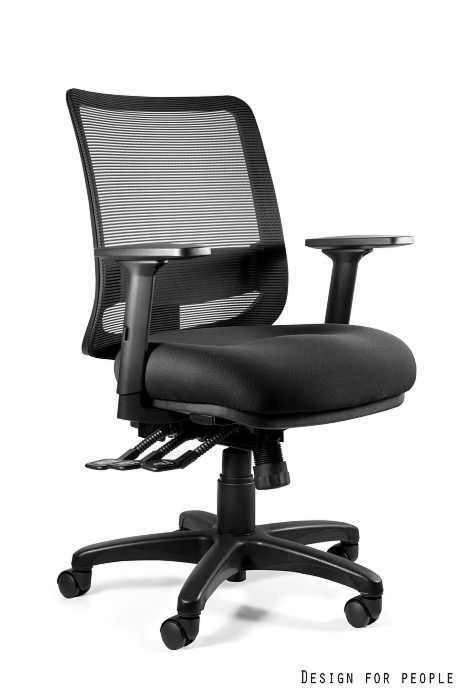 OUTLET – UNIQUE fotel biurowy Saga Plus M – BL418 Black SM01 (1218-B-BL418) – EKSPOZYCJA — OFICJALNY SKLEP Unique