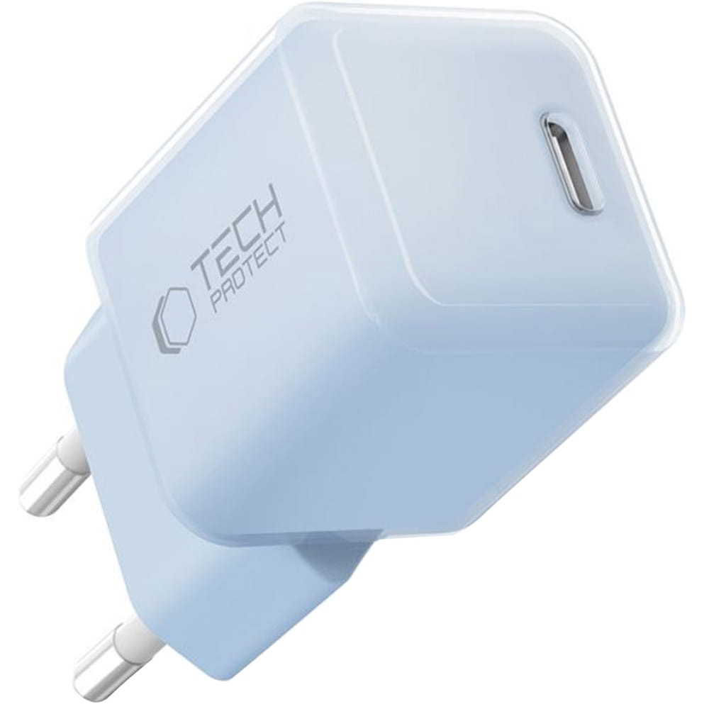 Ładowarka sieciowa USB-C PD, 25W, Tech-Protect NCM25, jasnoniebieska