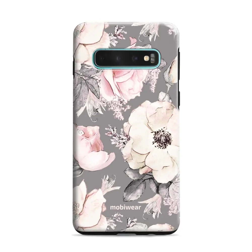 Etui ochronne do Galaxy S10 Plus, Mobiwear Elite Pro, różowo-kwieciste