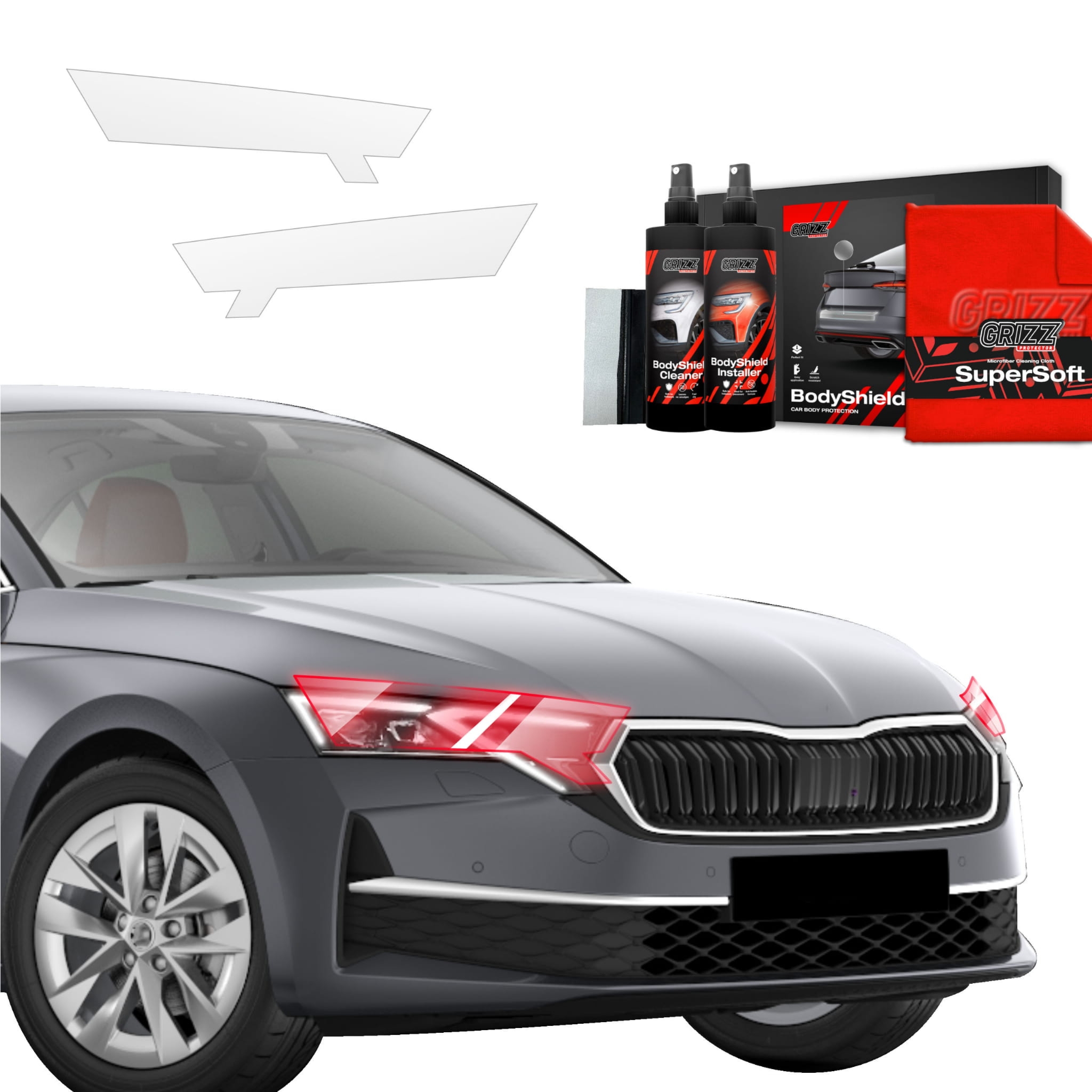 2w1 Folia ochronna Grizz Protector na lampy do Skoda Octavia 4 Hatchback Facelifting (2024-2026)