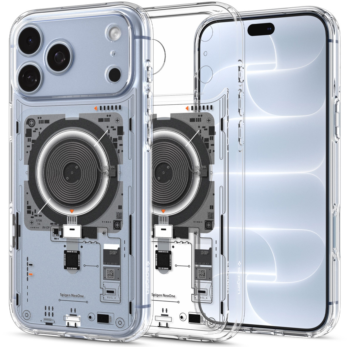 Etui Spigen Ultra Hybrid Mag do MagSafe do iPhone 18 Pro, przezroczysto-wzorzyste (Neo One)
