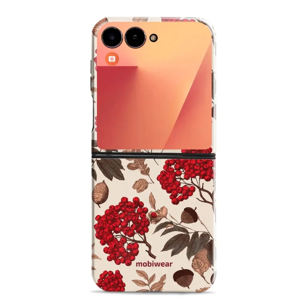 Etui ochronne do Galaxy Z Flip7, Mobiwear Elite Pro, jarzębina na ecru