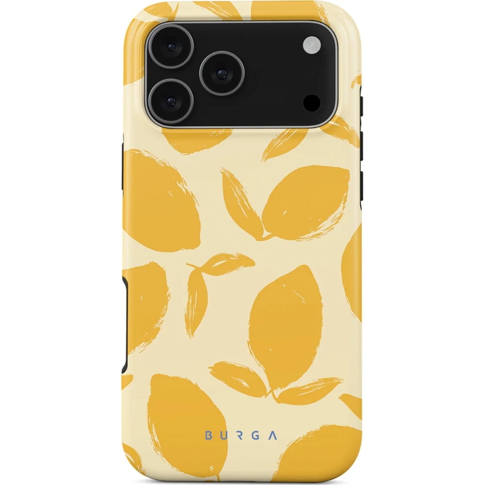 Etui Burga Lemon Tart Tough Magnetic do iPhone 17 Pro Max, żółte z cytrynowym wzorem