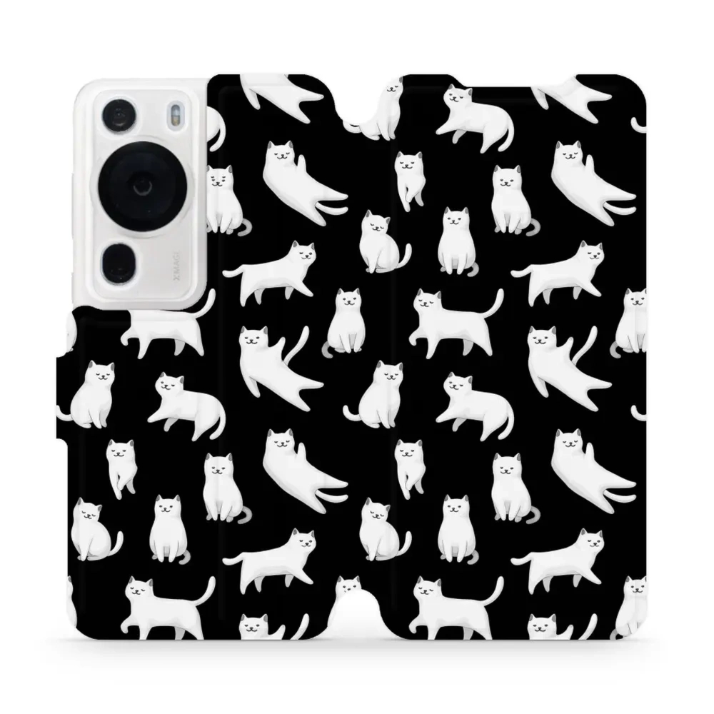 Etui z klapką do Huawei P60 Pro, Mobiwear Book, kotki luna