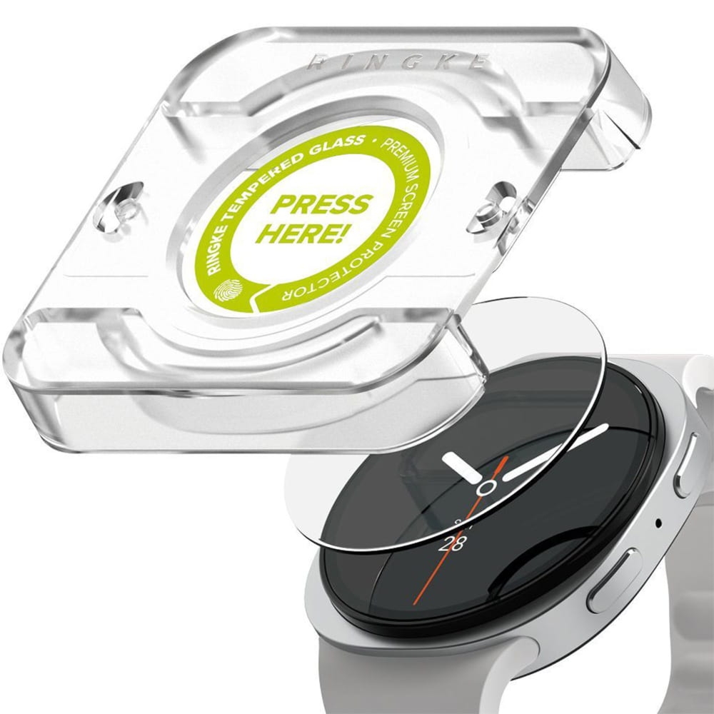 Szkło hartowane Ringke Tempered Glass Pro do Galaxy Watch 8 44 mm, z ramką aplikacyjną, 2 sztuki