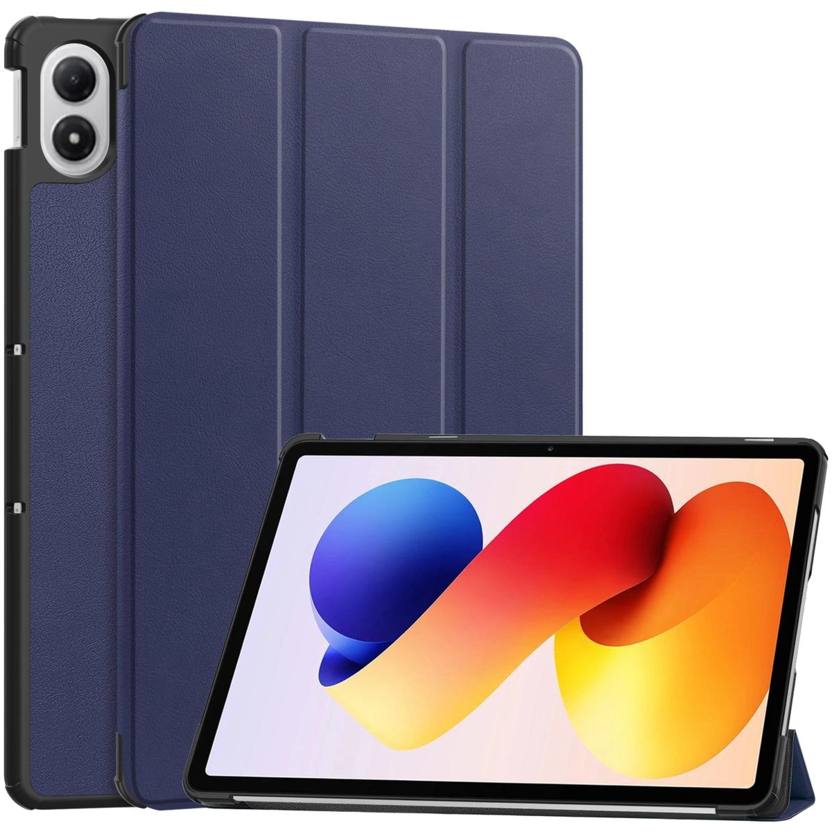 Etui z klapką Bizon Case Tab Croc do Xiaomi POCO Pad M1 / Redmi Pad 2 Pro, granatowe