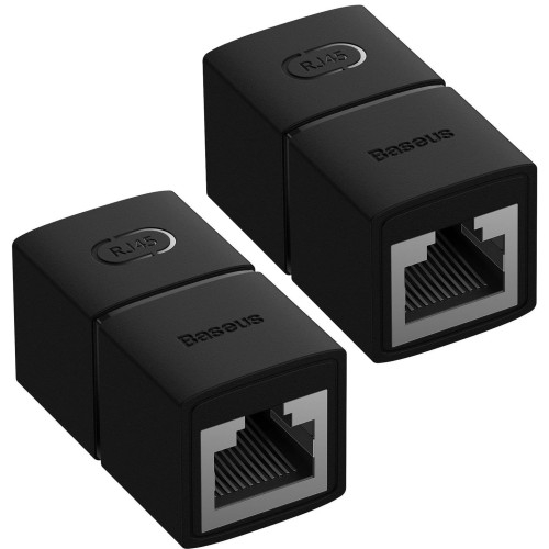 Image of Złączka, przedłużka sieciowa RJ45 Baseus AirJoy Ethernet, 1000Mbps, 125MB/s, 2 sztuki, czarna