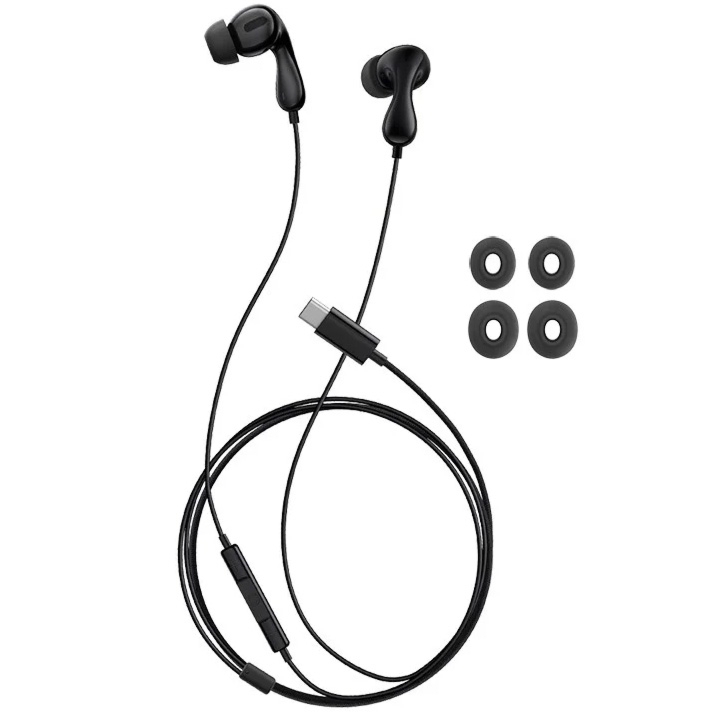 Przewodowe słuchawki dokanałowe Baseus Encok CZ20, USB-C, 1,1 m, czarne