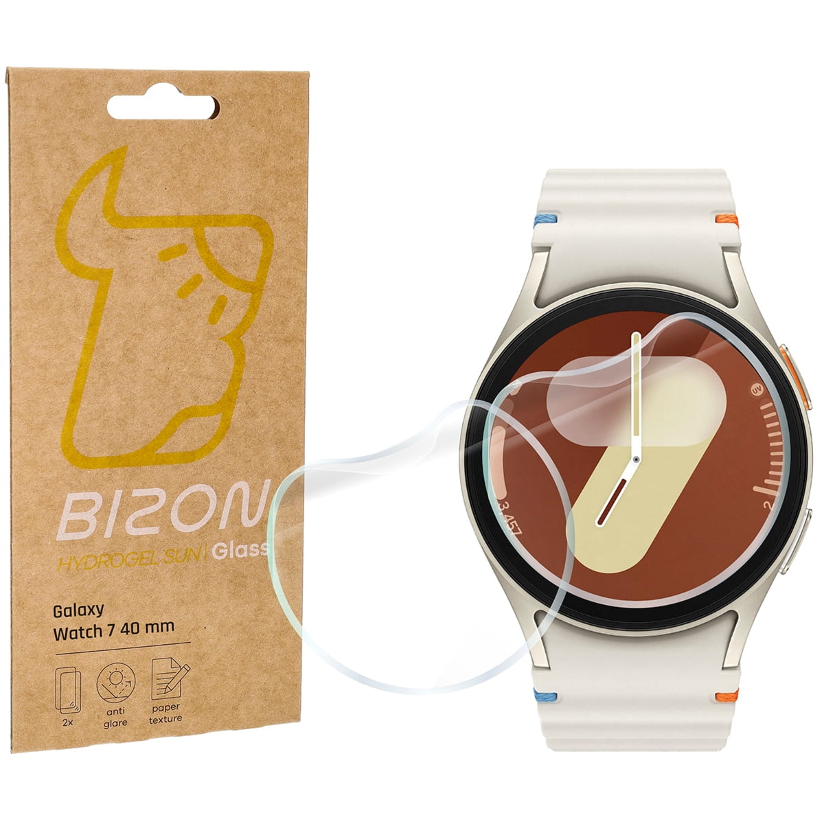 Folia matowa Bizon Watch Film Sun Duo do Galaxy Watch 7 40 mm, 2 sztuki