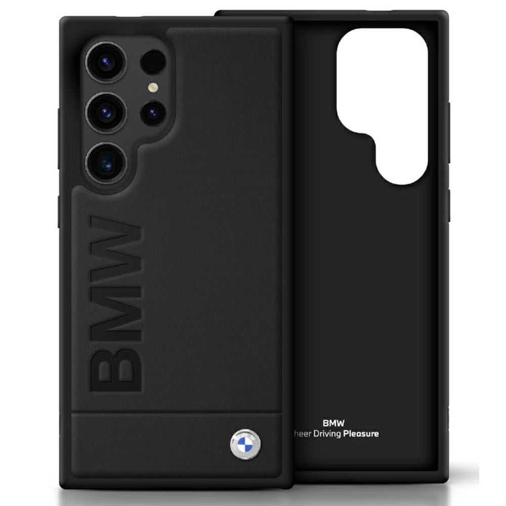 Image of Etui BMW Leather Big Wordmark do Galaxy S25 Ultra, czarne