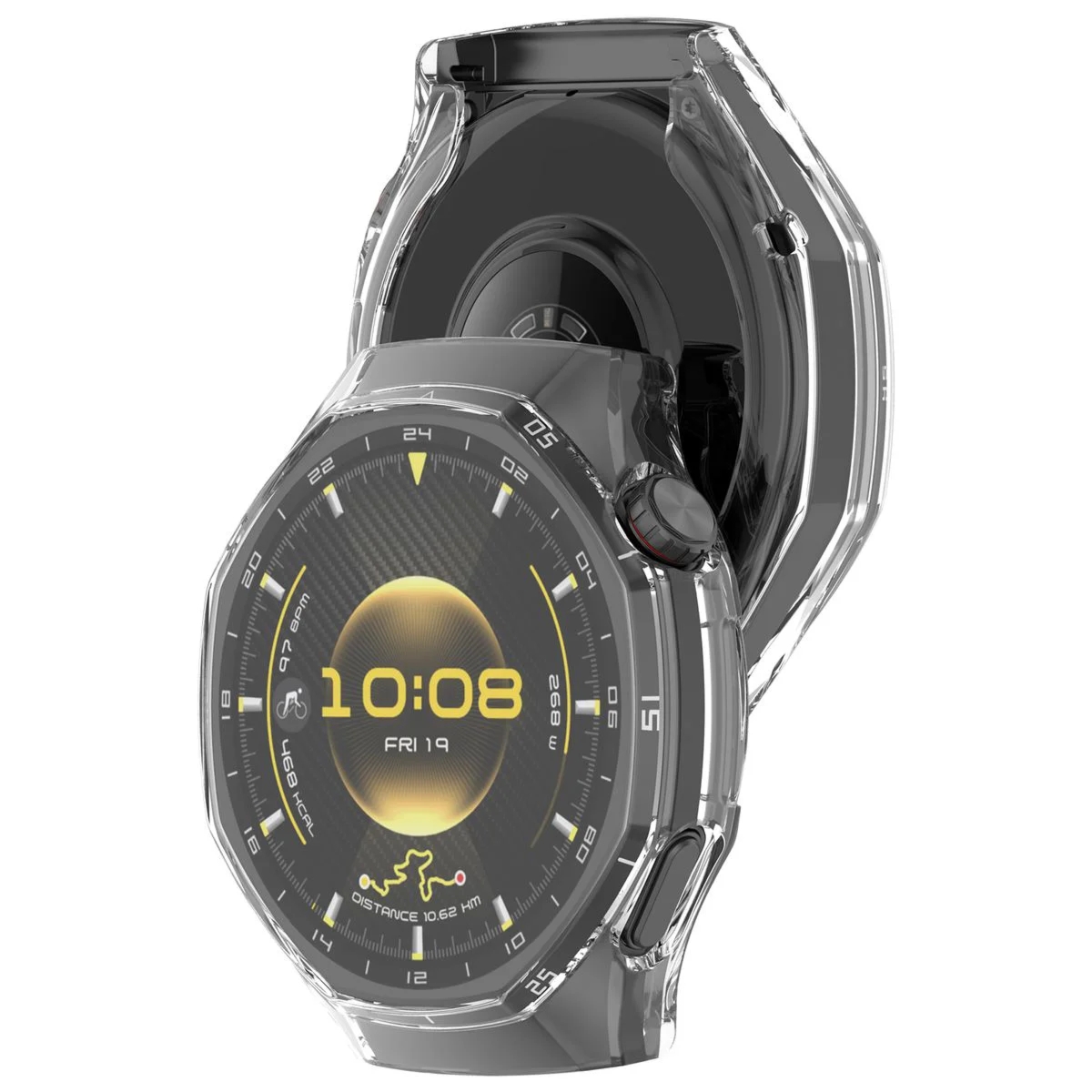 Etui z osłoną ekranu Bizon Case Watch Felipe do Huawei Watch GT 7 Pro 46 mm, przeźroczyste
