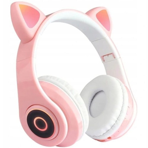 Image of Słuchawki nauszne bezprzewodowe dla dzieci bluetooth B39 Kocie uszy, różowe