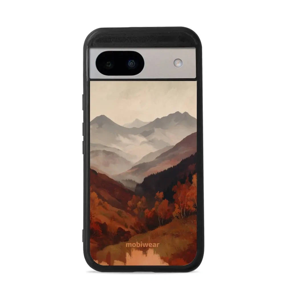 Etui ochronne do Google Pixel 8a, Mobiwear Glossy Case, mglista dolina w górach