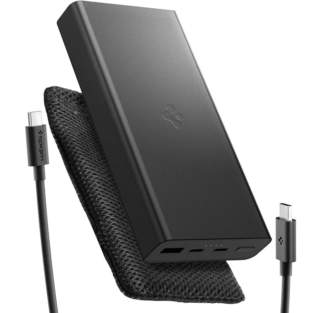 OUTLET: Powerbank Spigen Essential Alloy Portable Charger EA3020, 20000mAh USB-C 30W PD PPS, USB-A, czarny