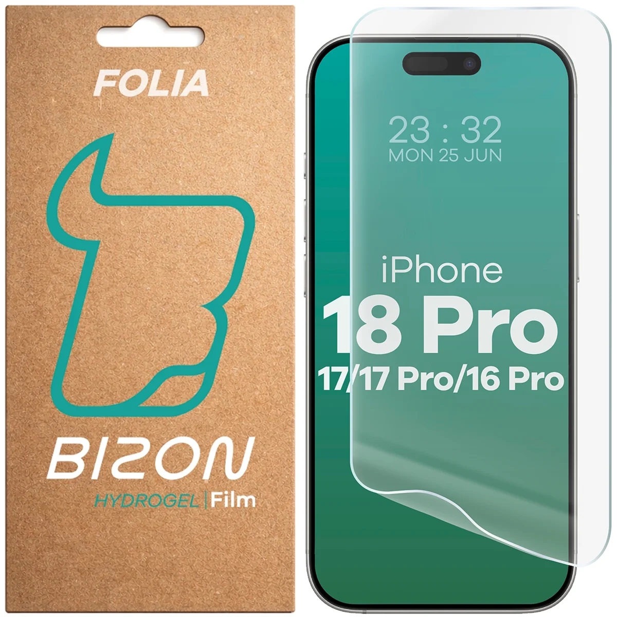 Folia hydrożelowa na ekran Bizon Film Hydrogel Front do iPhone 18 Pro / 17 Pro / 17 / 16 Pro, 1 sztuka