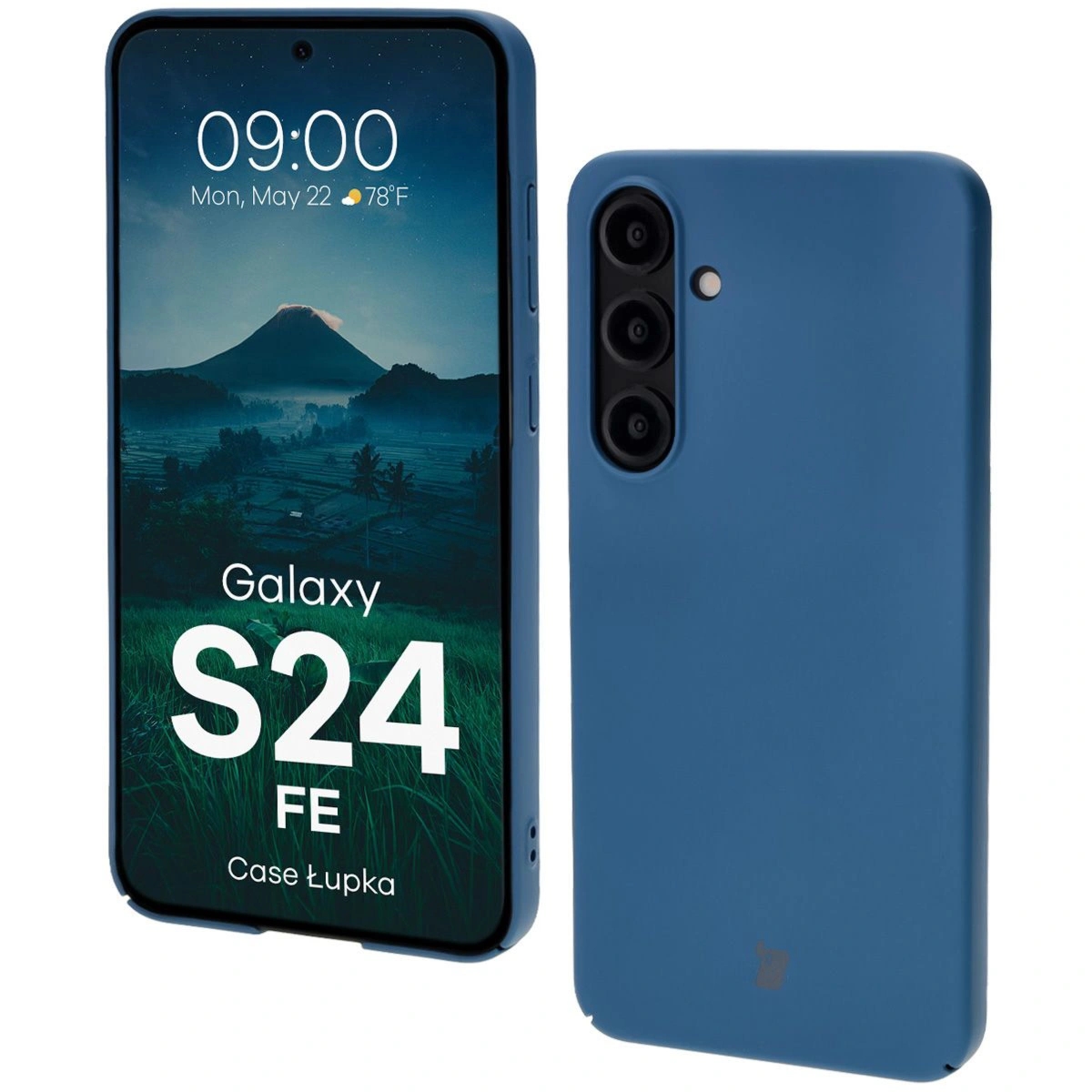 Etui Bizon Case Łupka do Galaxy S24 FE, niebieskie
