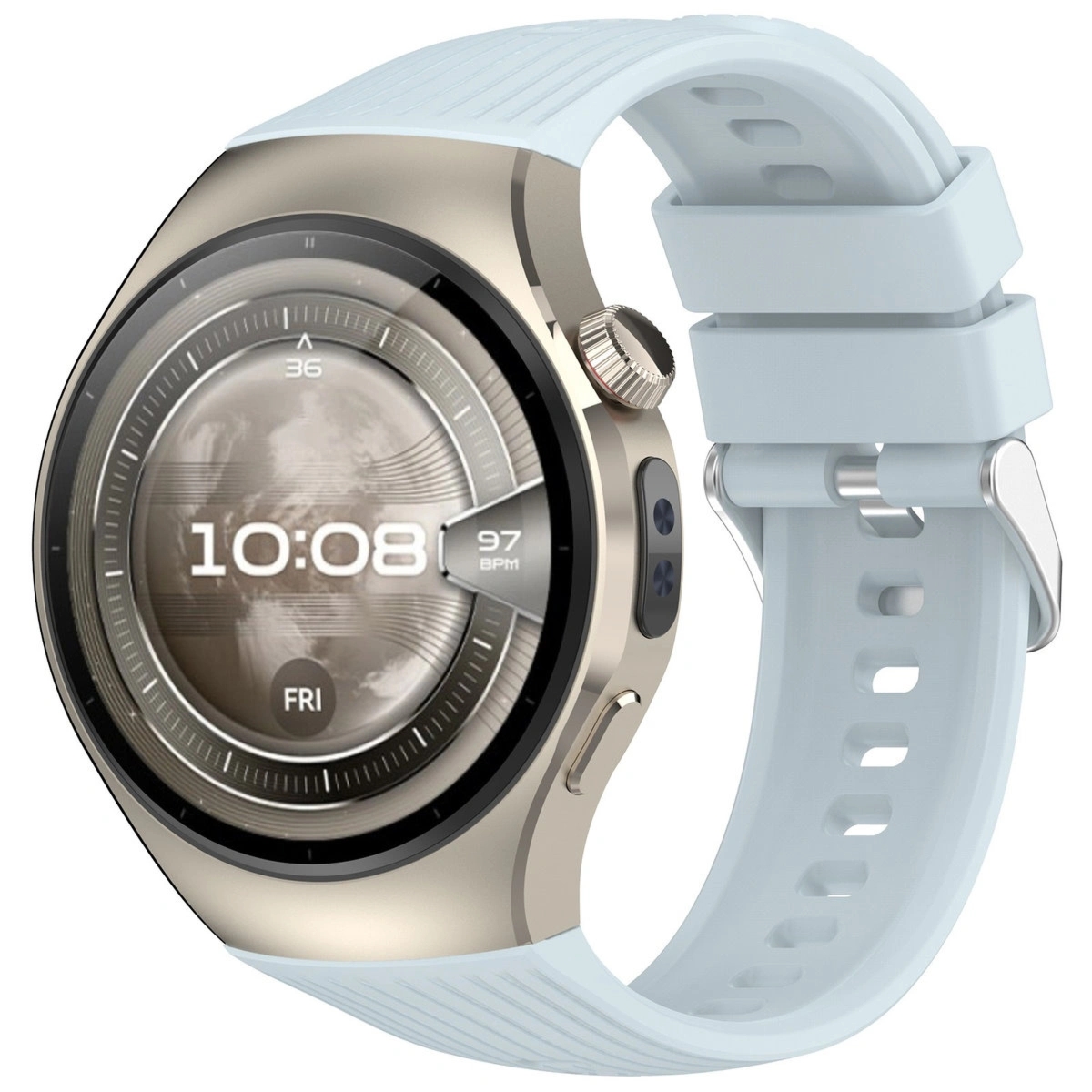Silikonowy pasek Bizon Strap Watch Silicone T do Huawei Watch 5 46 mm, jasnoniebieski