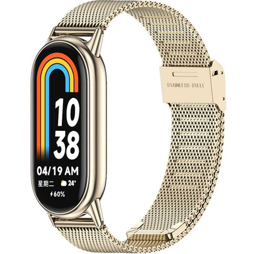 Image of Pasek Tech-Protect Milanese Band do Xiaomi Smart Band 8 / 8 NFC, srebrno-złoty