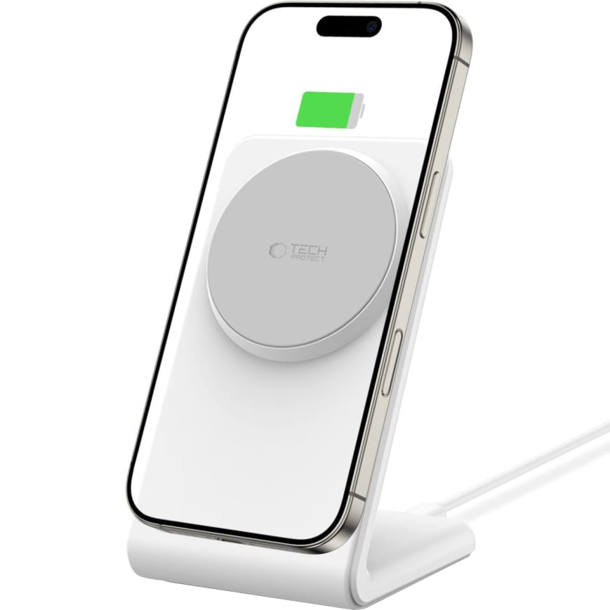 Ładowarka indukcyjna Tech-Protect Qi15W A38 Wireless Charger do MagSafe, Qi, biała