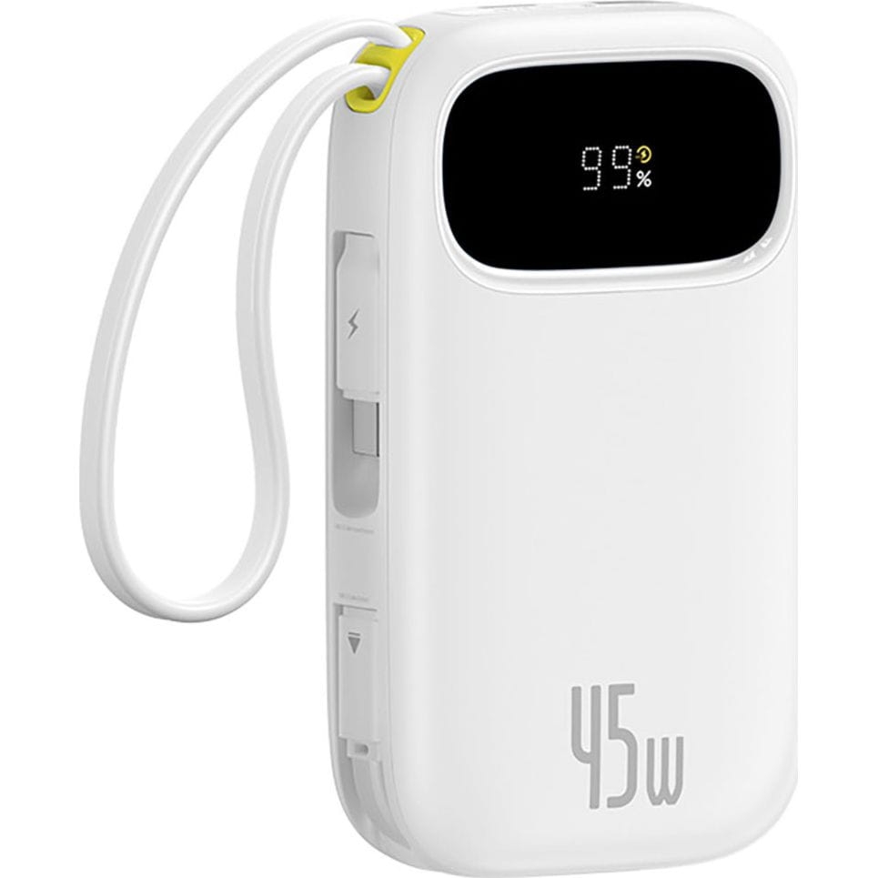 Powerbank z wyświetlaczem Baseus EnerFill FC31 20000mAh, 45W, USB-A, USB-C, kable USB-C, Lightning, biały