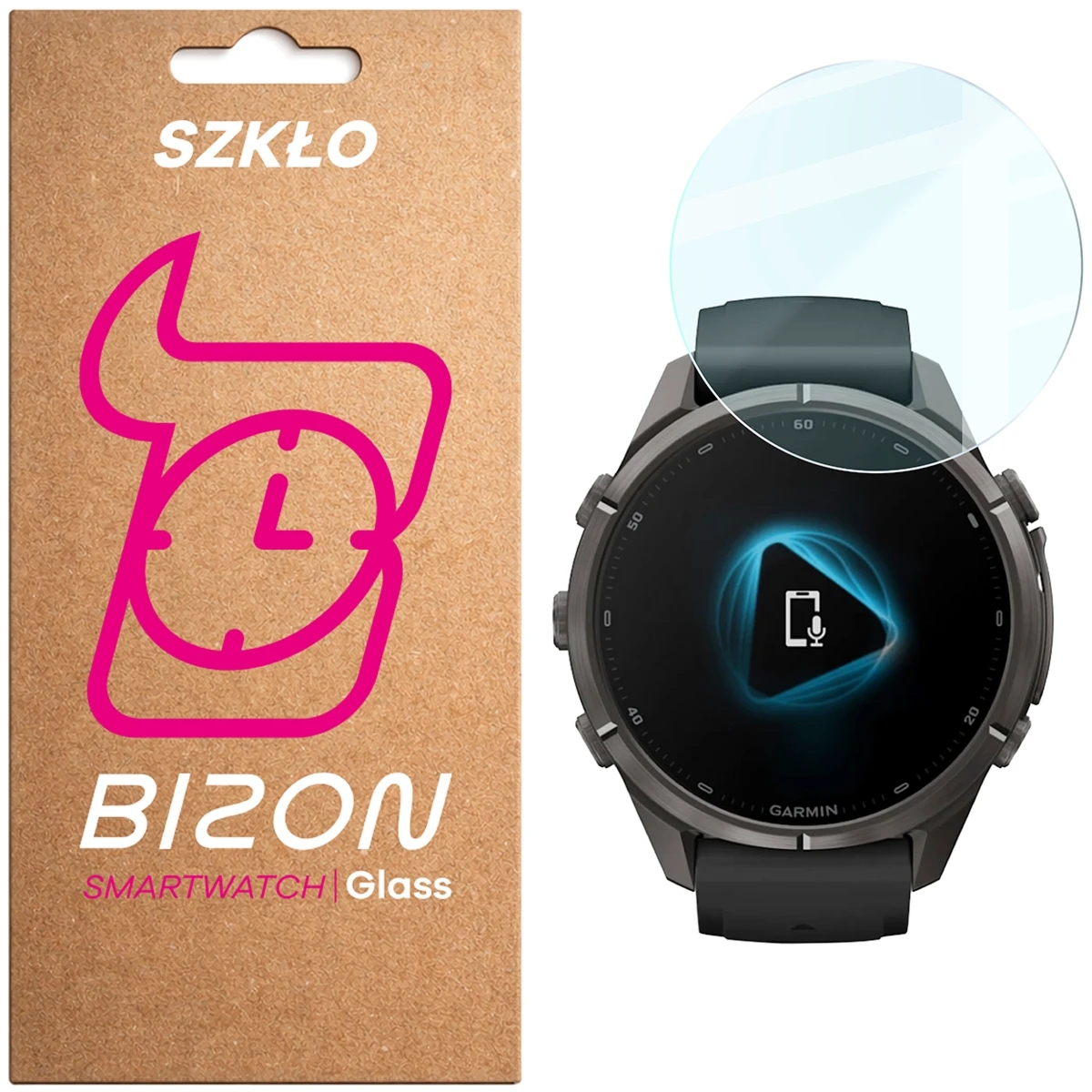 Szkło hartowane na ekran Bizon Watch Glass Clear do Garmin Fenix 9 Pro AMOLED (43 mm)
