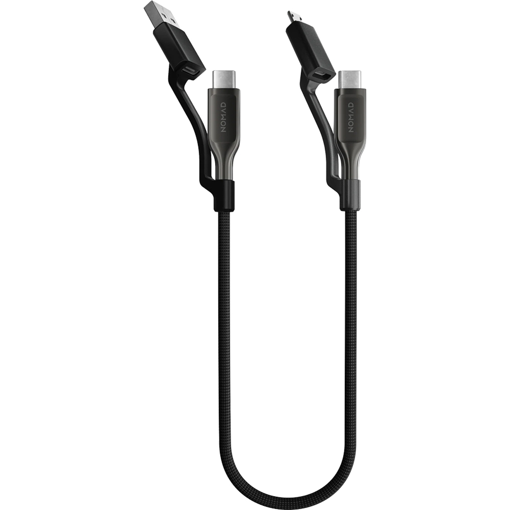 Kabel do ładowania USB-C / MicroUSB – USB-C / USB-A, Nomad Universal Cable, 240W, 30cm, czarne