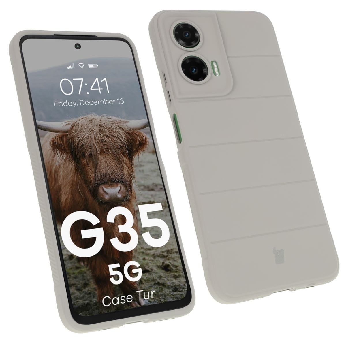 Pancerne etui Bizon Case Tur do Motorola Moto G35 5G, jasnoszare