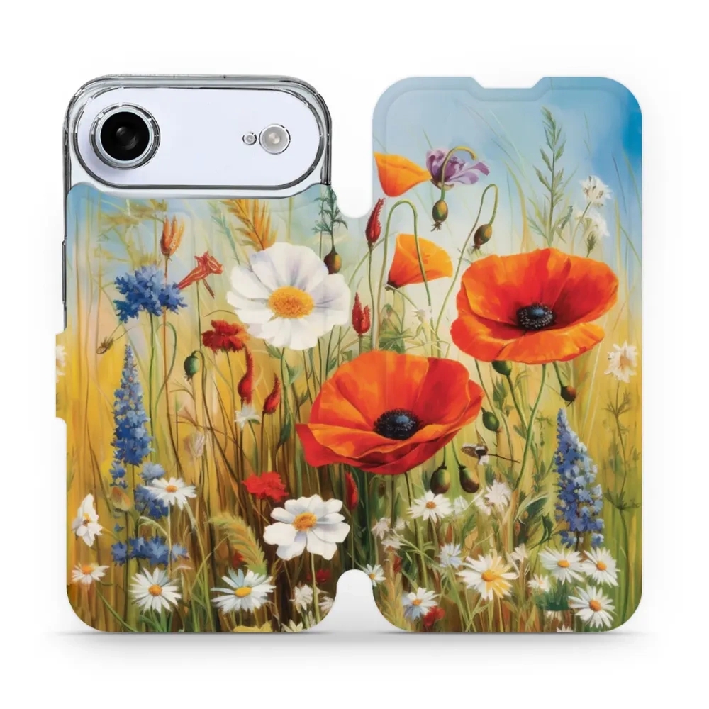 Etui z klapką do iPhone Air, Mobiwear Book, łąkowe kwiaty