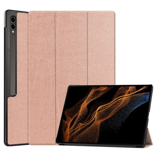 Image of Etui Bizon Case Tab Croc do Galaxy Tab S10 Ultra / S9 Ultra, różowozłote